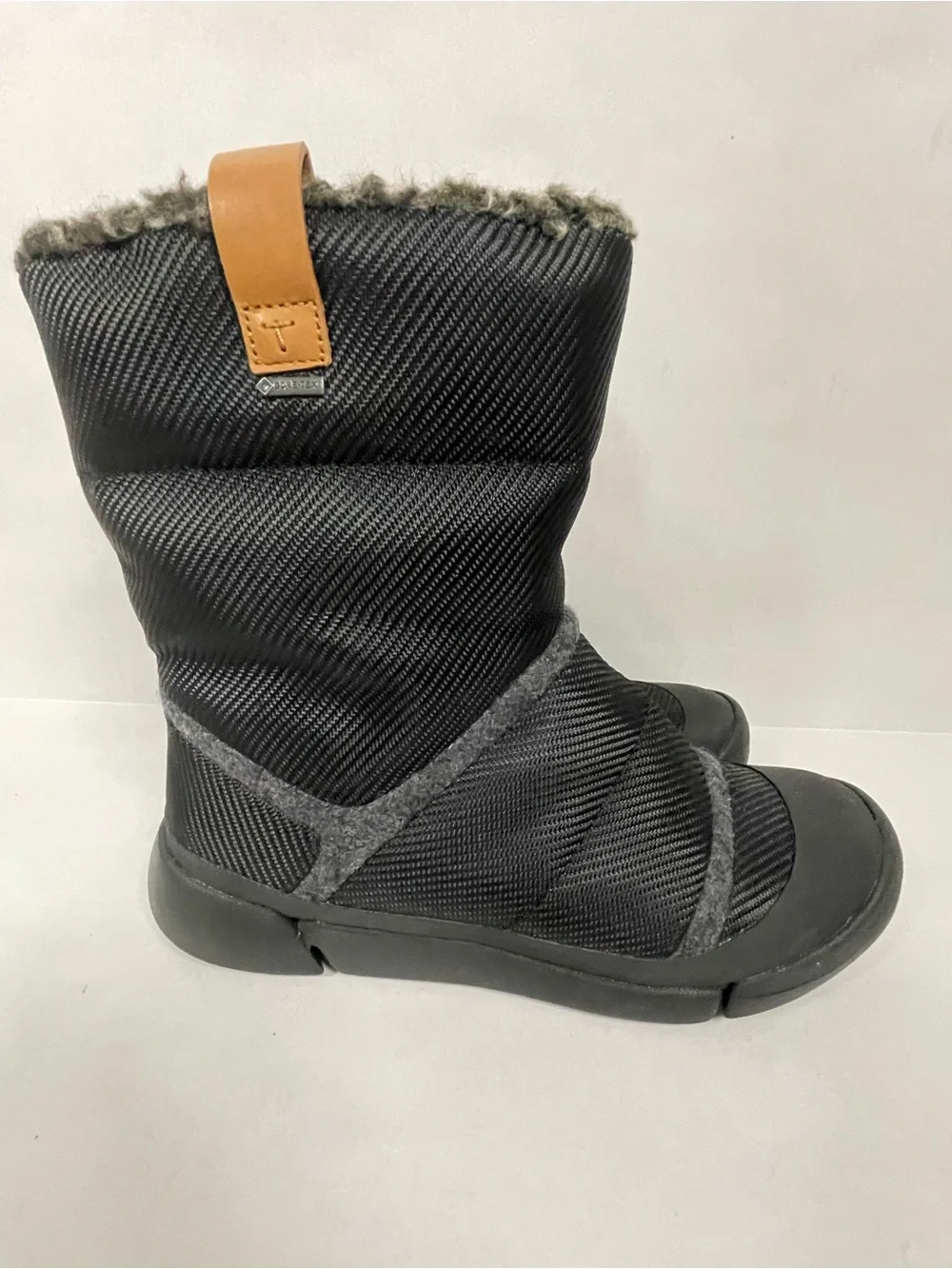 CLARKS | Tri Aspen GoreTex GTX Women's Black Winter Pull-On Fur-Lined Boots | 7